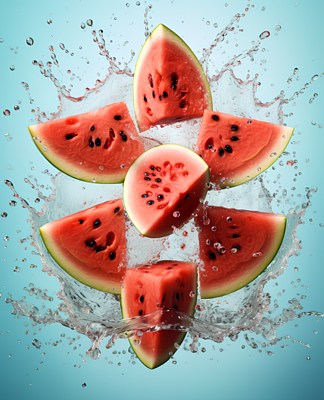 夏季水果产品图西瓜创意摄影